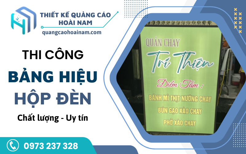 Thi công bảng hiệu hộp đèn