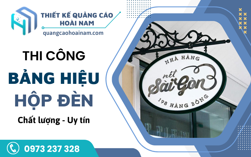 Thi công bảng hiệu hộp đèn