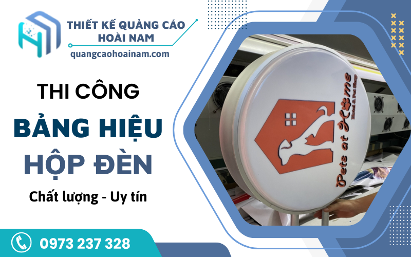 Thi công bảng hiệu hộp đèn