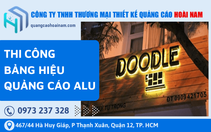 Thi công bảng hiệu alu