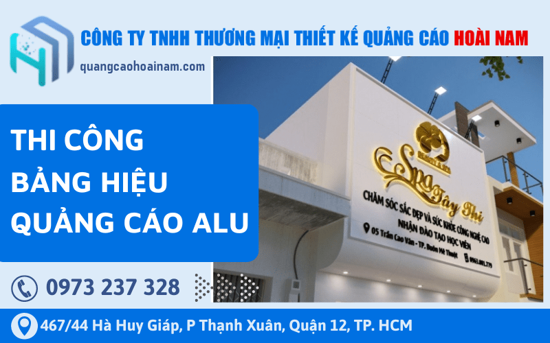 Thi công bảng hiệu alu