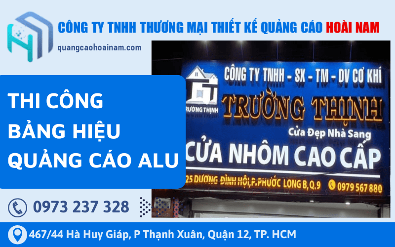 Thi công bảng hiệu alu