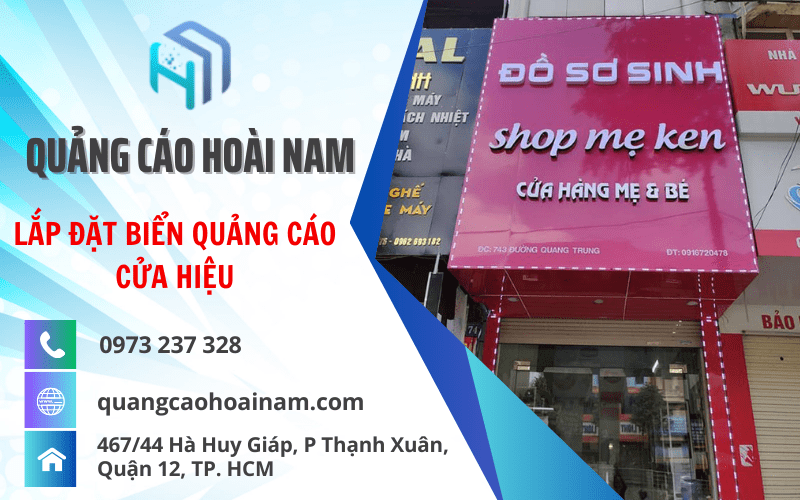 lắp đặt biển quảng cáo cửa hiệu